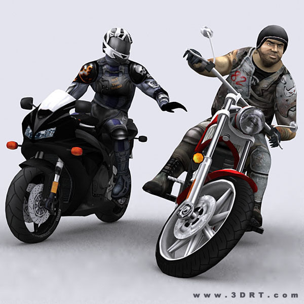 3DRT - Motorbikes Collection Low-poly 3D model_6