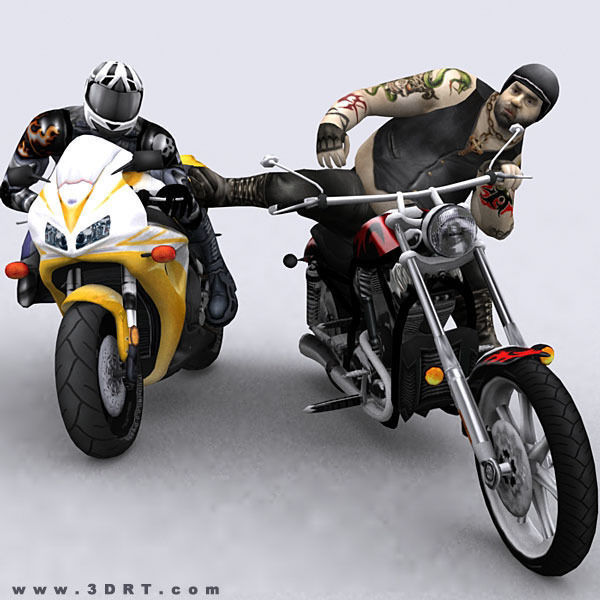 3DRT - Motorbikes Collection Low-poly 3D model_9