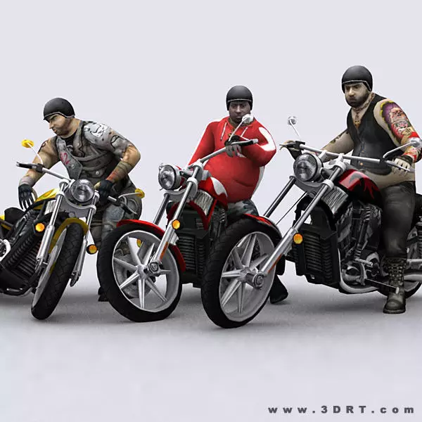 3DRT - Motorbikes Collection Low-poly 3D model_0