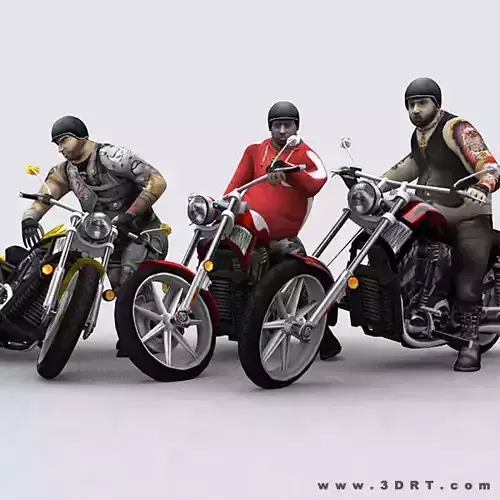 3DRT - Motorbikes Collection Low-poly 3D model