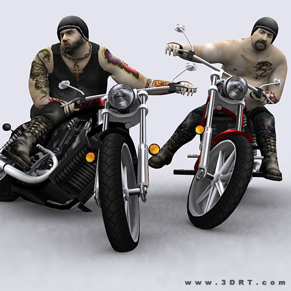 3DRT - Motorbikes Collection Low-poly 3D model_2