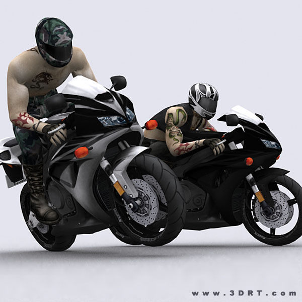 3DRT - Motorbikes Collection Low-poly 3D model_5