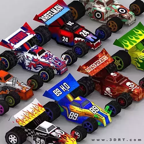 3DRT - Road Rush Xtreme Cars Megapack Low-poly 3D model