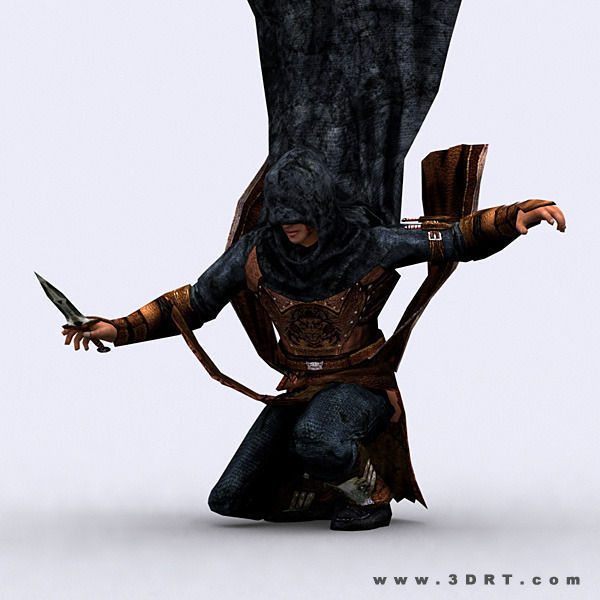 3DRT - Fantasy Thief Low-poly 3D model_9