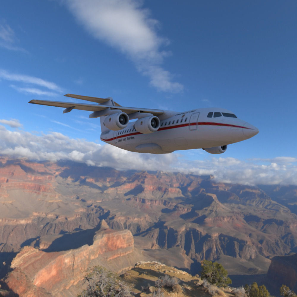 Avro RJ70 Low-poly 3D model_1