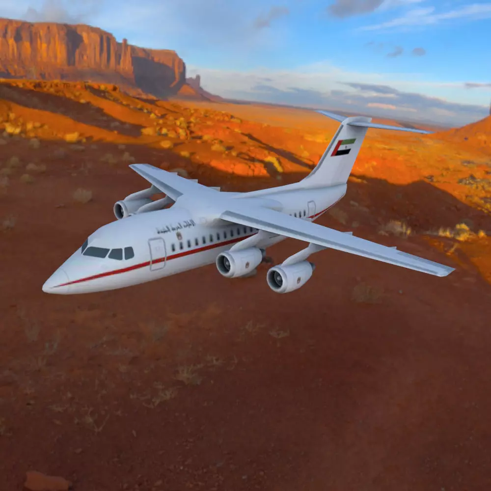 Avro RJ70 Low-poly 3D model_0