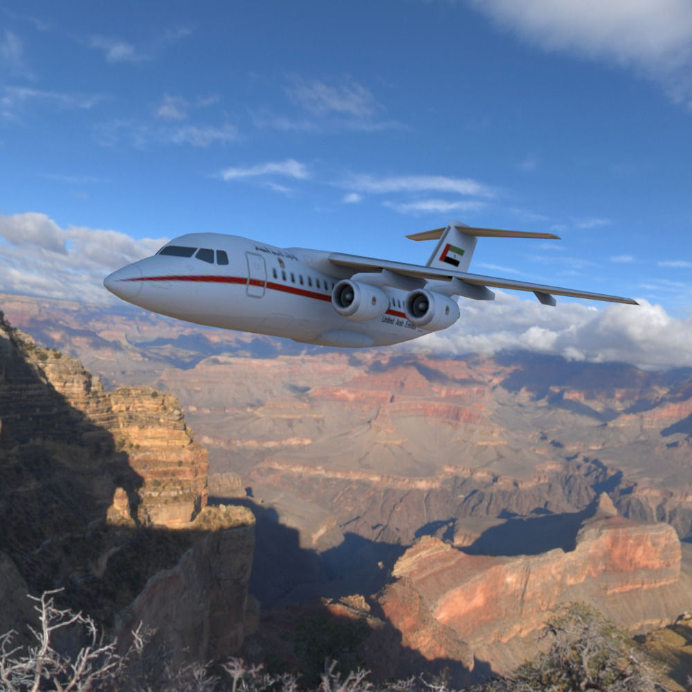 Avro RJ70 Low-poly 3D model_2