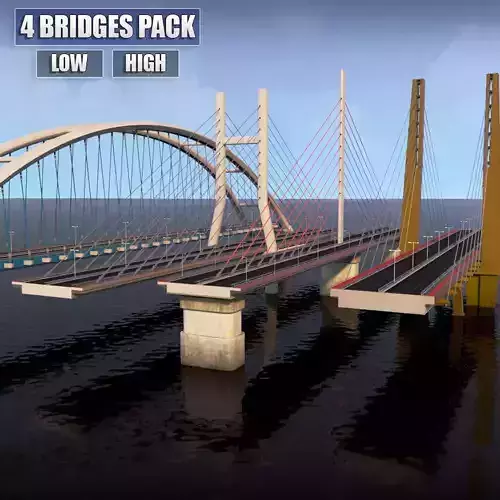 Suspended water road bridge pack collection