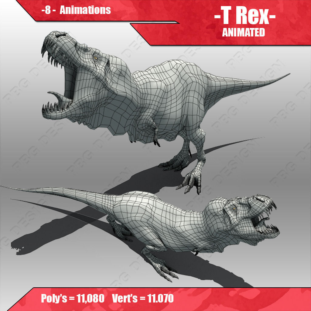 Tyrannosaurus Rex  Low-poly 3D model_2