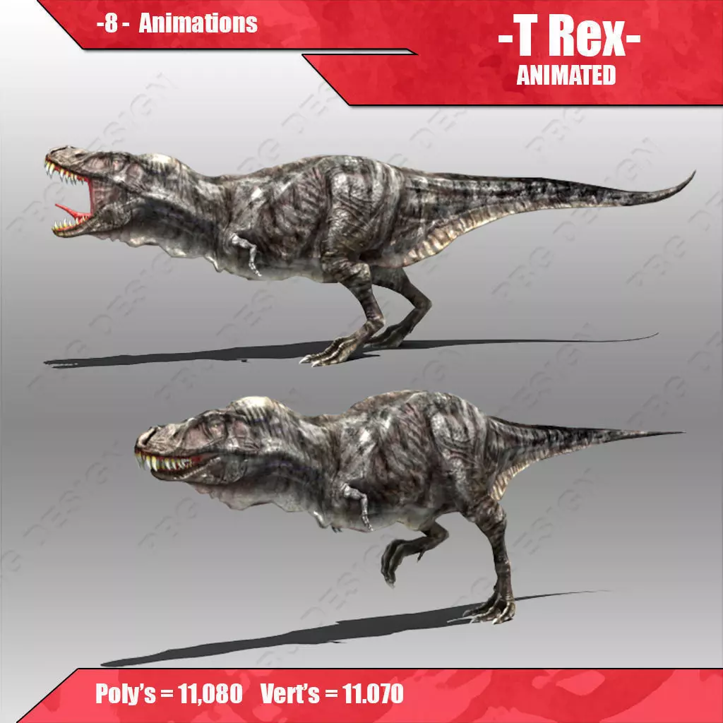 Tyrannosaurus Rex  Low-poly 3D model_0