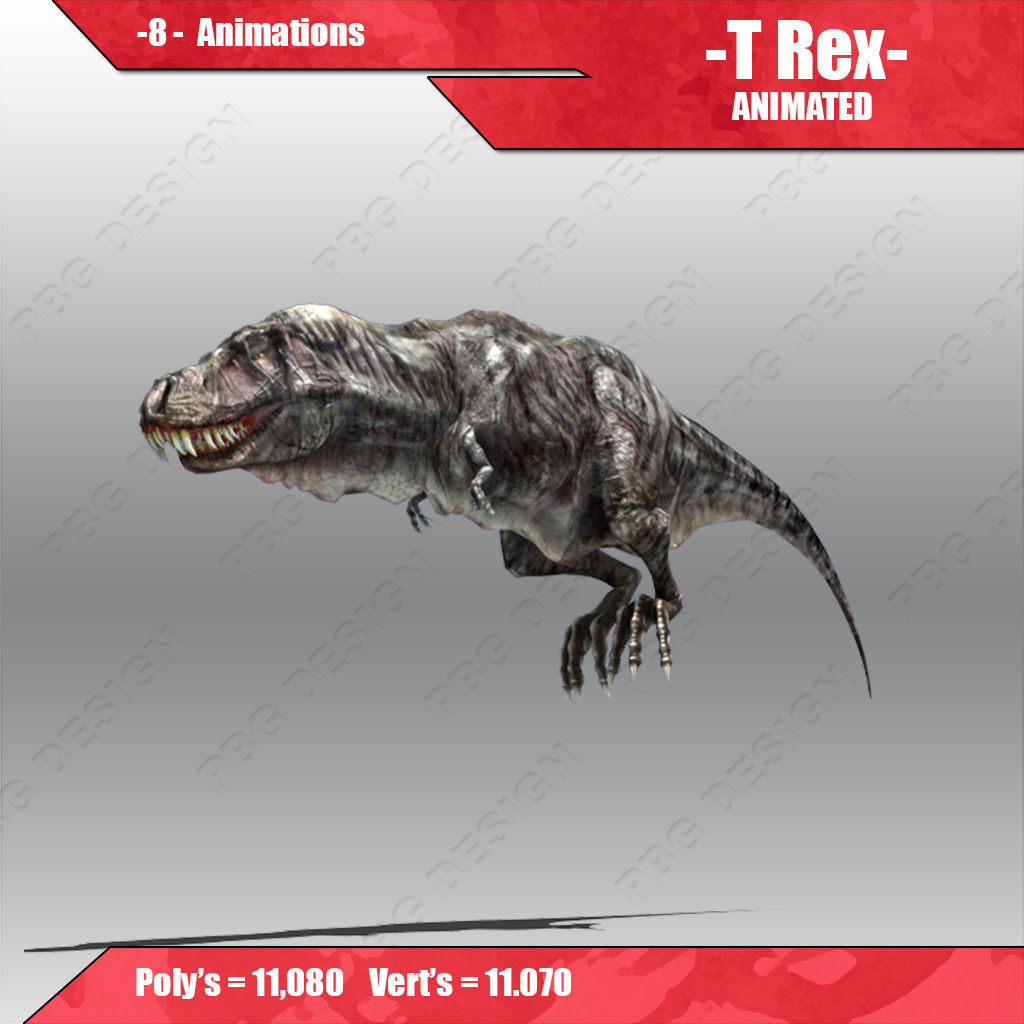 Tyrannosaurus Rex  Low-poly 3D model_3