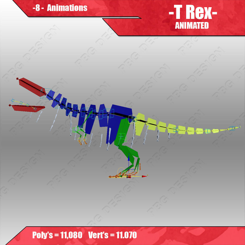 Tyrannosaurus Rex  Low-poly 3D model_6