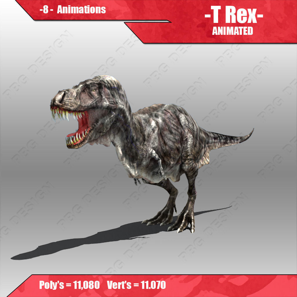 Tyrannosaurus Rex  Low-poly 3D model_1