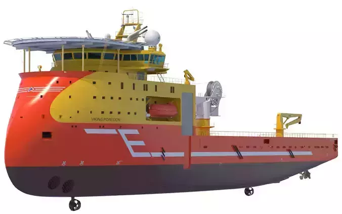 Offshore Construction Vessel Viking Poseidon 3D model