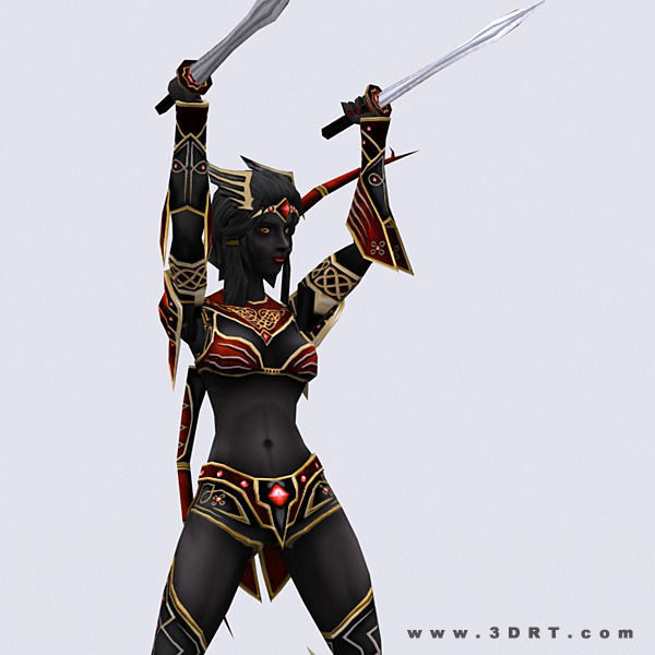 3DRT - Soulblade Elf Rangers Low-poly 3D model_13