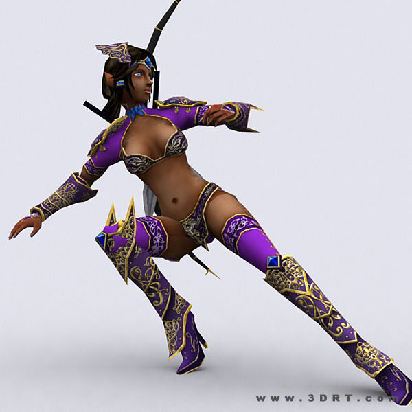 3DRT - Soulblade Elf Rangers Low-poly 3D model_12