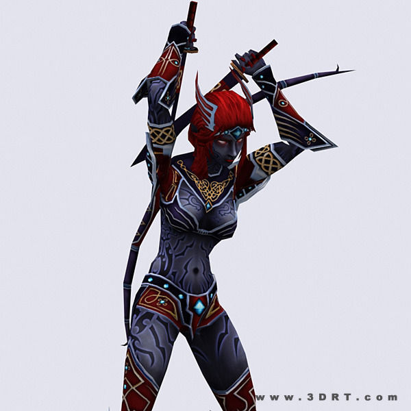 3DRT - Soulblade Elf Rangers Low-poly 3D model_6