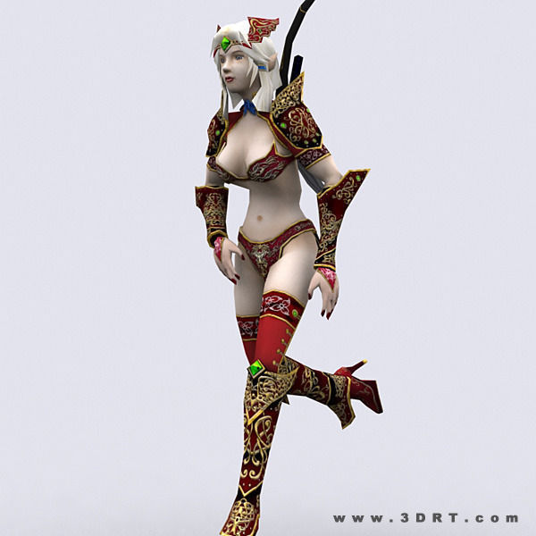 3DRT - Soulblade Elf Rangers Low-poly 3D model_10