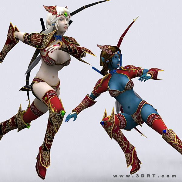 3DRT - Soulblade Elf Rangers Low-poly 3D model_5