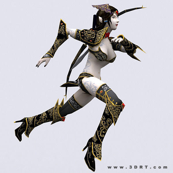 3DRT - Soulblade Elf Rangers Low-poly 3D model_11