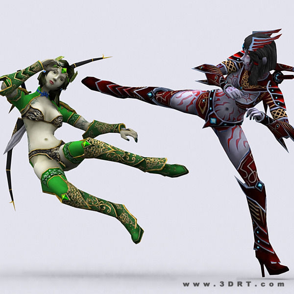 3DRT - Soulblade Elf Rangers Low-poly 3D model_2