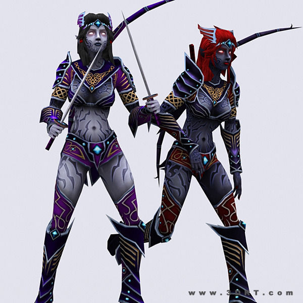 3DRT - Soulblade Elf Rangers Low-poly 3D model_4