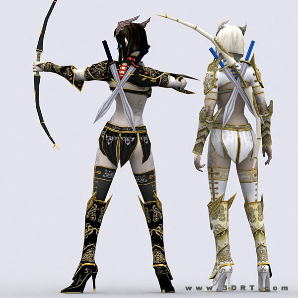3DRT - Soulblade Elf Rangers Low-poly 3D model_7