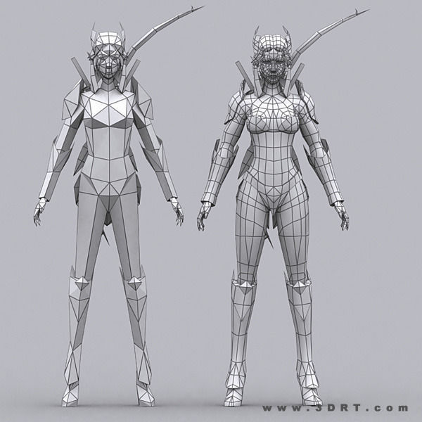 3DRT - Soulblade Elf Rangers Low-poly 3D model_18