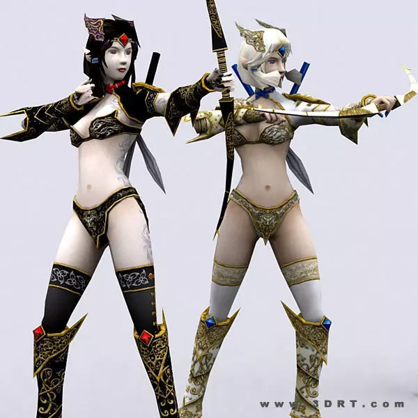 3DRT - Soulblade Elf Rangers Low-poly 3D model_0