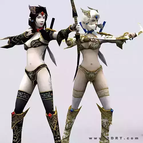 3DRT - Soulblade Elf Rangers Low-poly 3D model