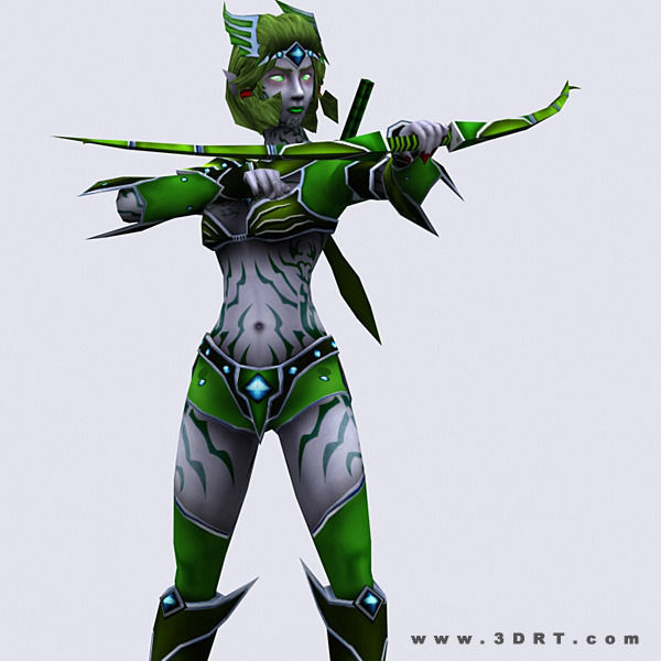 3DRT - Soulblade Elf Rangers Low-poly 3D model_9