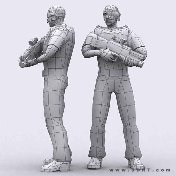 3DRT - Hiroshi Elite Troopers Low-poly 3D model_18