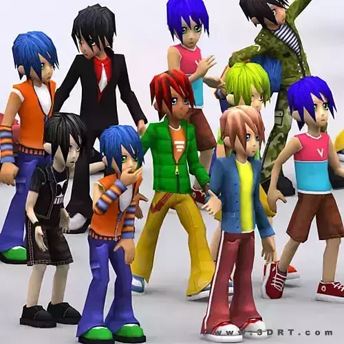 3DRT - Umi Anime Boys Low-poly 3D model