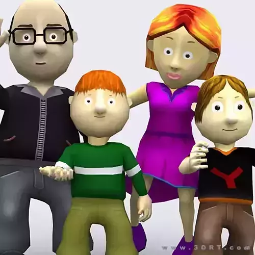 3DRT - Toonworld Family Low-poly 3D model
