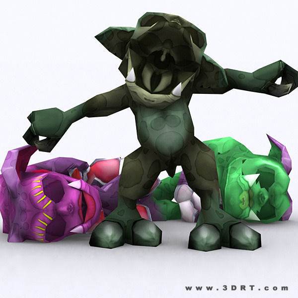 3DRT - Fantasy Gremlins Low-poly 3D model_11