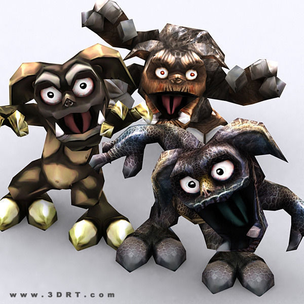 3DRT - Fantasy Gremlins Low-poly 3D model_2