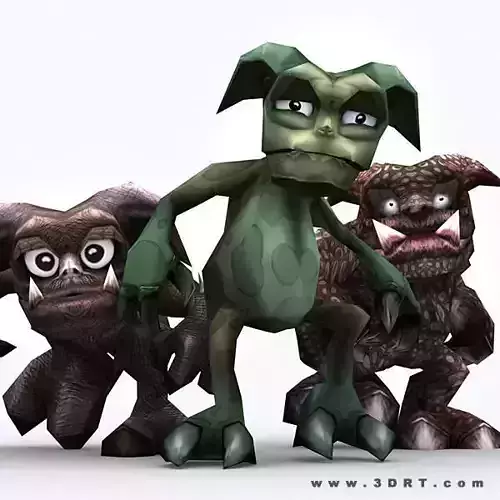3DRT - Fantasy Gremlins Low-poly 3D model