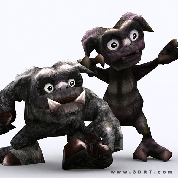 3DRT - Fantasy Gremlins Low-poly 3D model_10