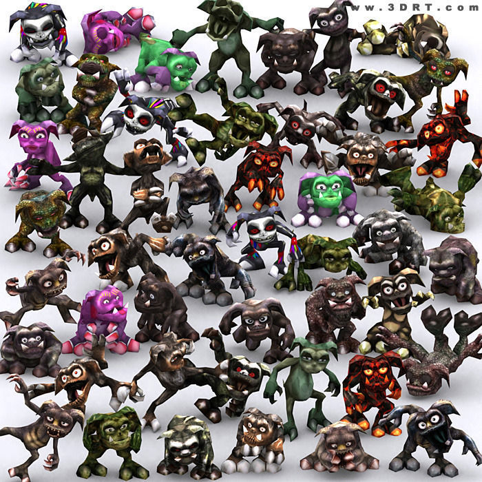 3DRT - Fantasy Gremlins Low-poly 3D model_23