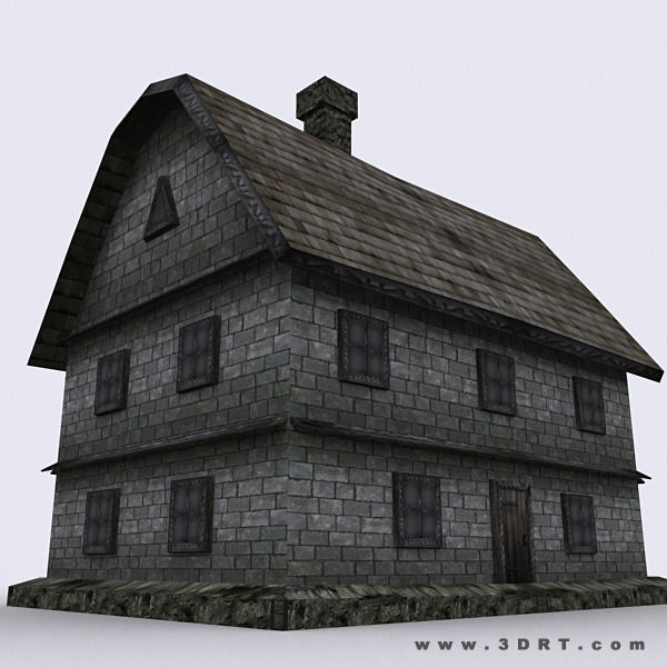 3DRT - Medieval Houses Pack  Low-poly 3D model_3