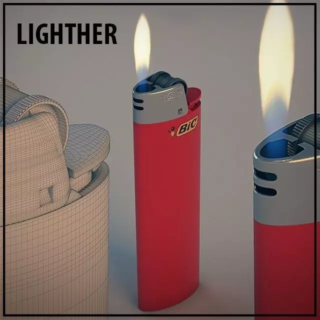 lighter candle burning Free 3D model
