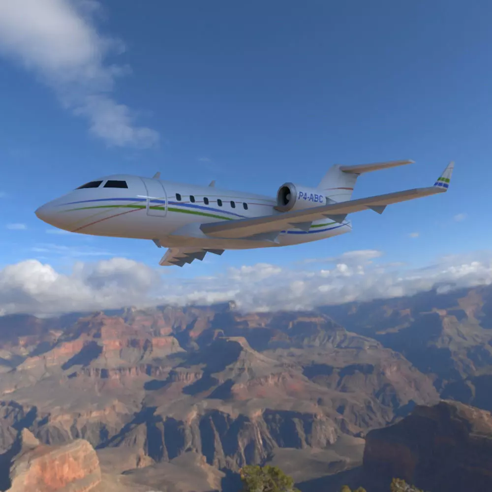 Bombardier Challenger 604 Low-poly 3D model