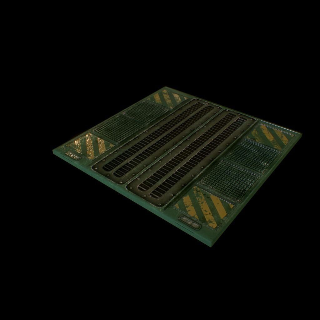 Sci-Fi Floor-panel Low-poly 3D model_3