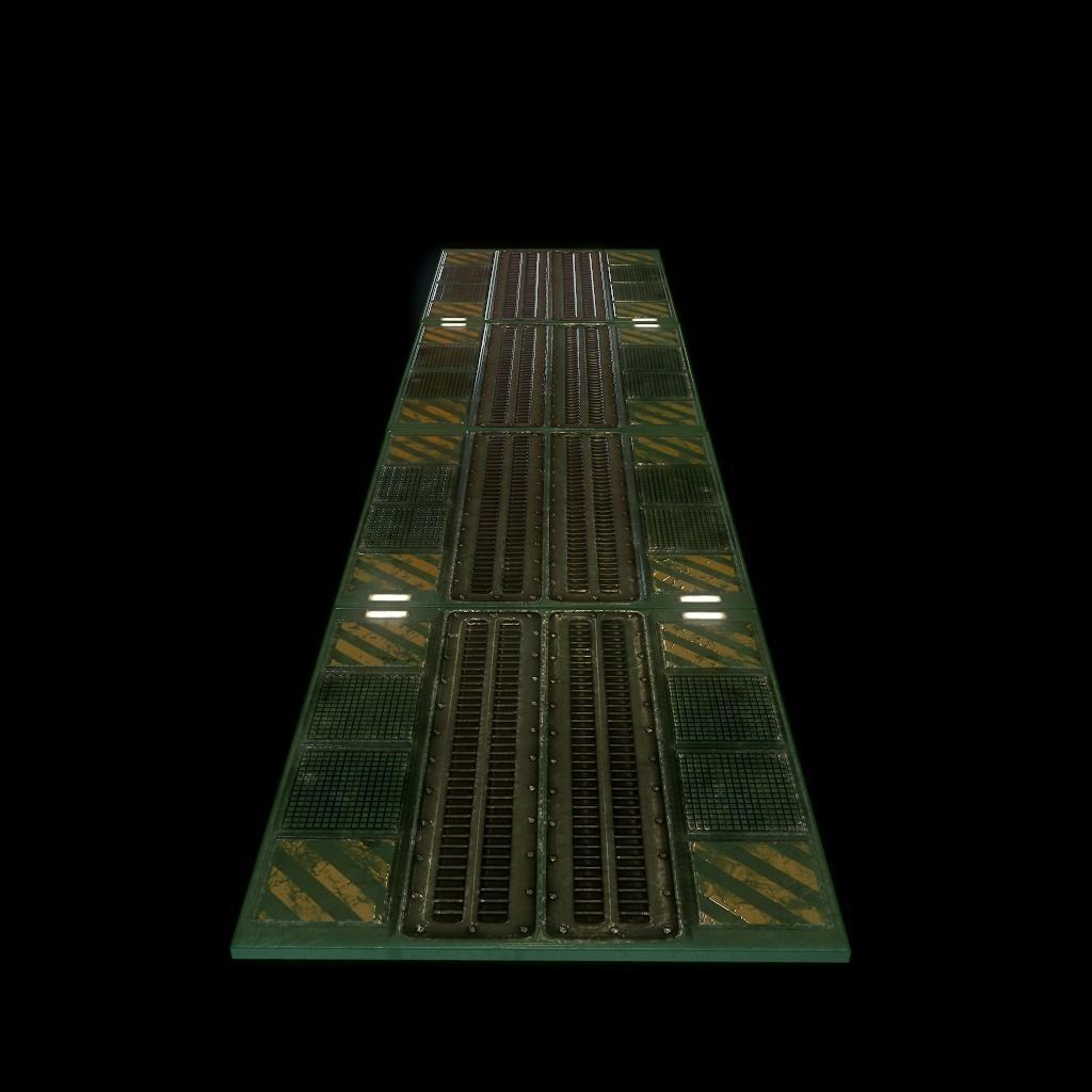 Sci-Fi Floor-panel Low-poly 3D model_7
