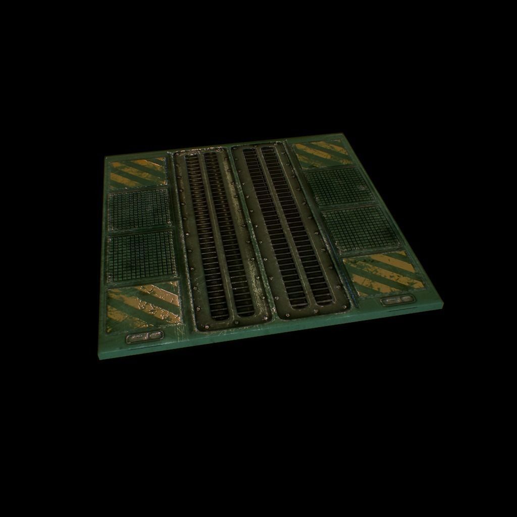 Sci-Fi Floor-panel Low-poly 3D model_4