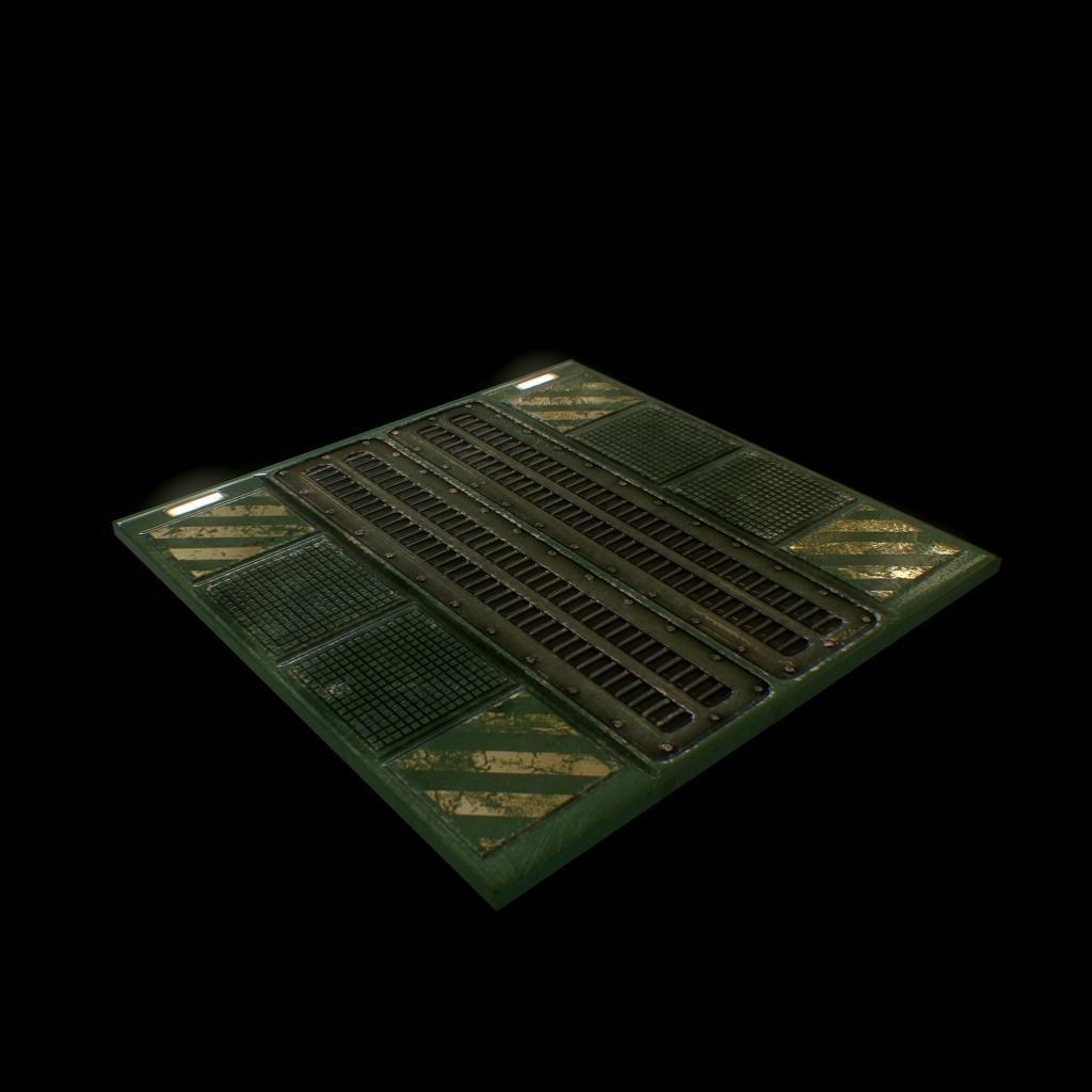 Sci-Fi Floor-panel Low-poly 3D model_1