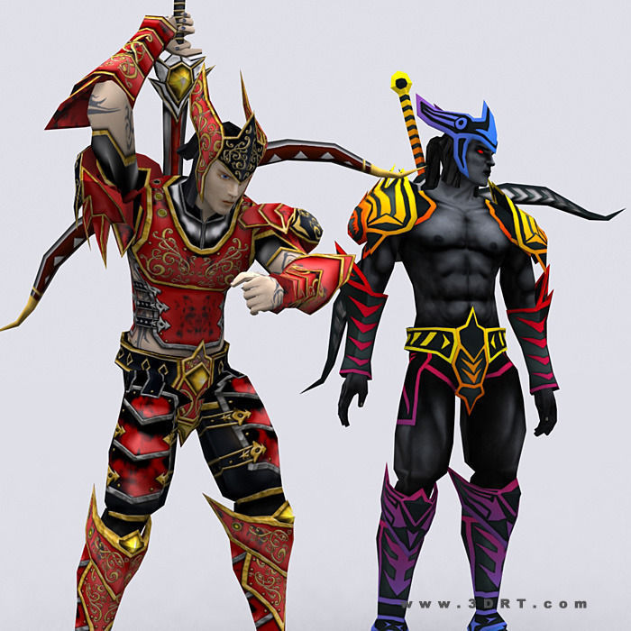 3DRT - Battlerage Elf Rangers Low-poly 3D model_10