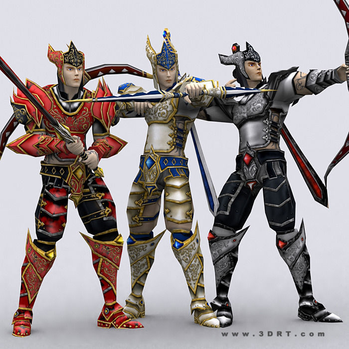 3DRT - Battlerage Elf Rangers Low-poly 3D model_7