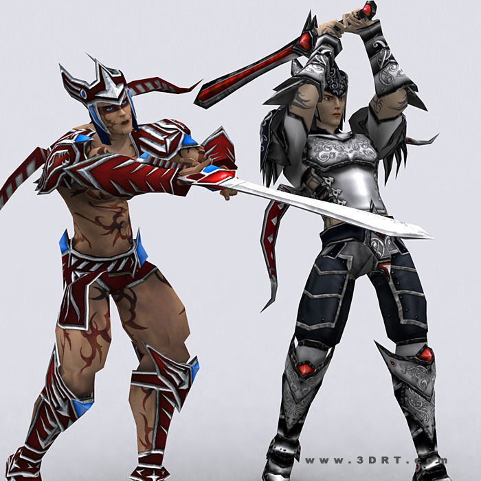 3DRT - Battlerage Elf Rangers Low-poly 3D model_9