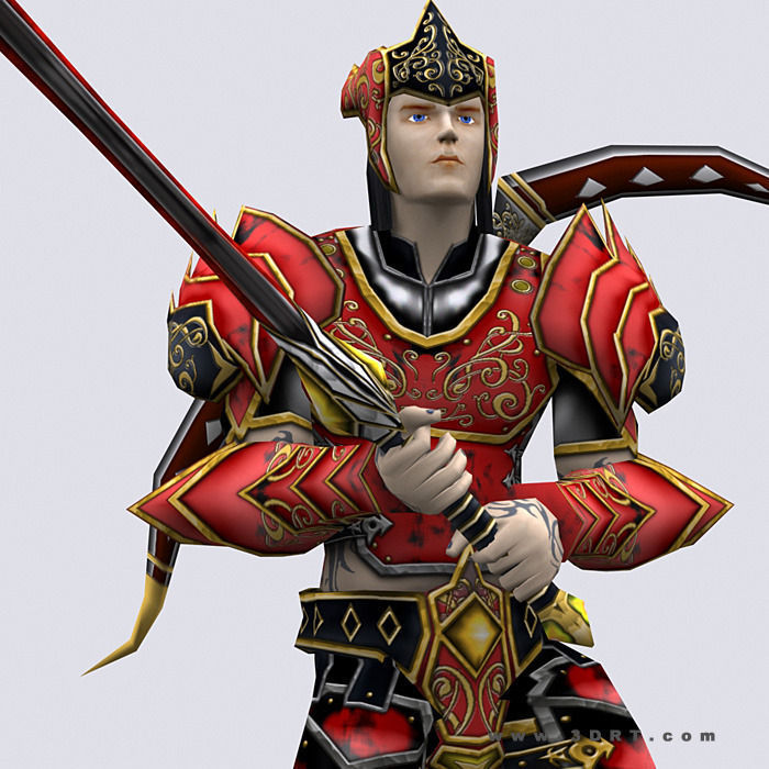 3DRT - Battlerage Elf Rangers Low-poly 3D model_2